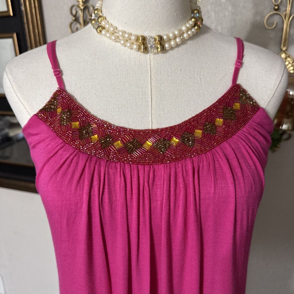 Vintage Y2K Bubblegum Pink Cami Tank Top Women’s Size M Adjustable Strap Formal - Picture 2 of 11